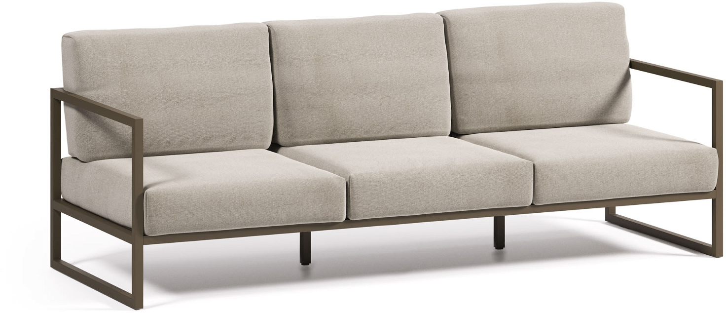 Udendørs 2-personers sofa i gråt Crevin-stof på tilbud!