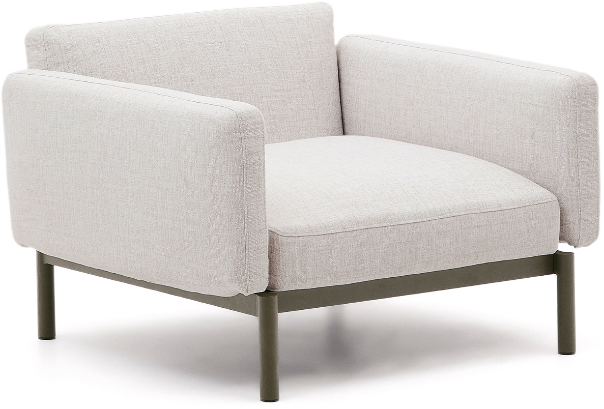 Udendørs  -personers Sofa Kave Home Sorells Beige Aluminium Loungesofa 73x113x115 Cm