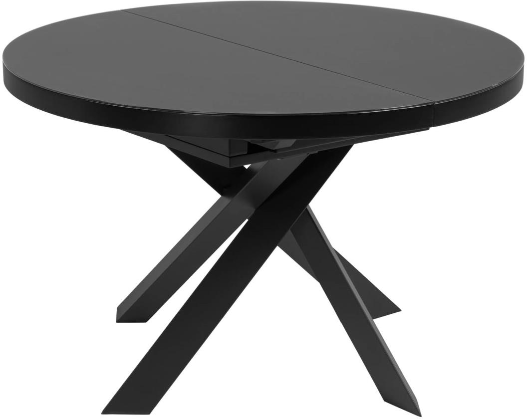 Udtrækkeligt Spisebord Kave Home Vashti – Sort Glas Ø120-160 cm