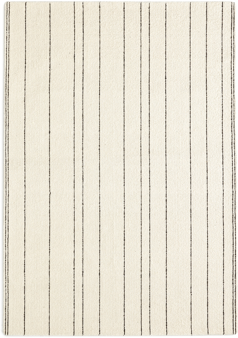 Uldtæppe Kave Home Micol Håndvævet Beige Stribet 160x230 Cm Rustik Og Bæredygtig