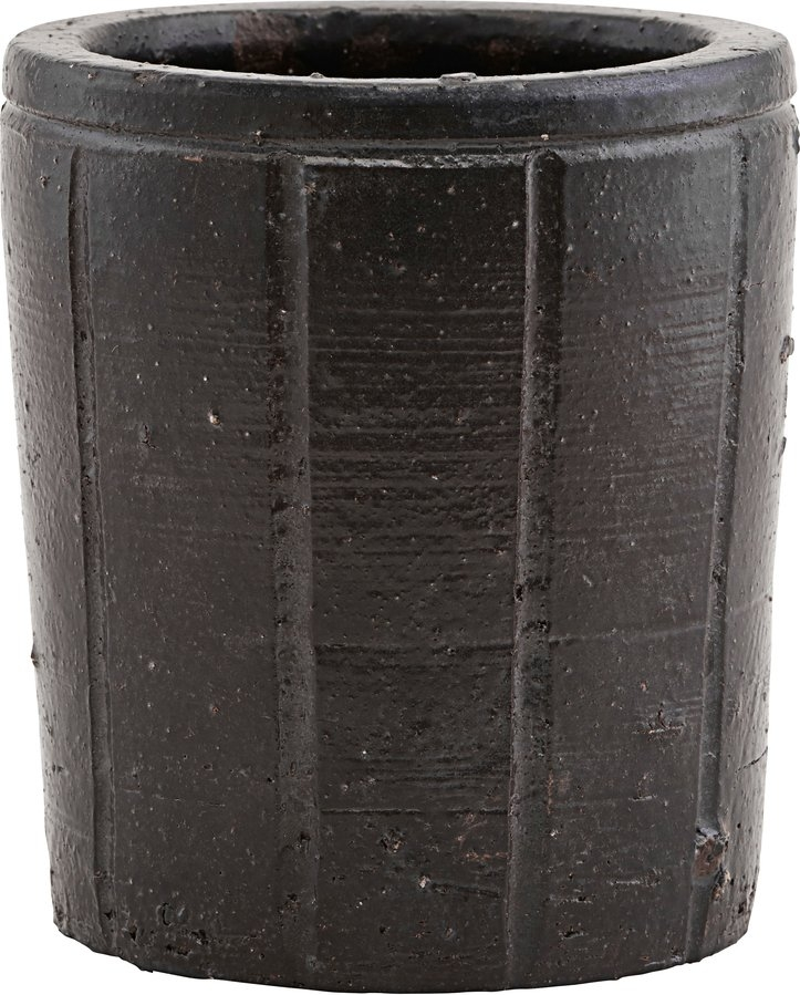 Elegant urtepotte i glaseret ler – Brun 12 cm fra House Doctor