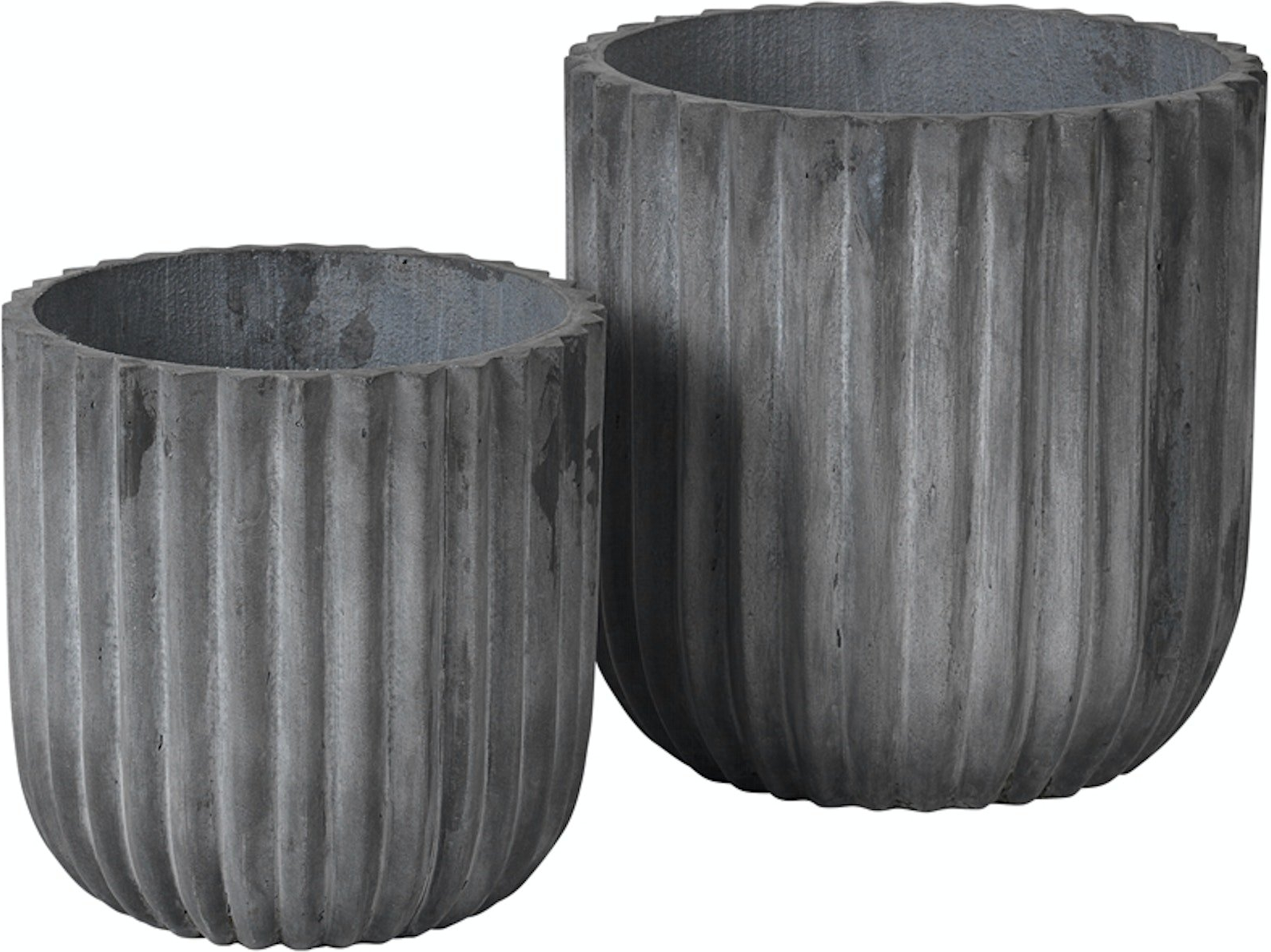 Urtepotte Krukke Broste Copenhagen Fiber Sort Fibercement ø37ã H37 Cm