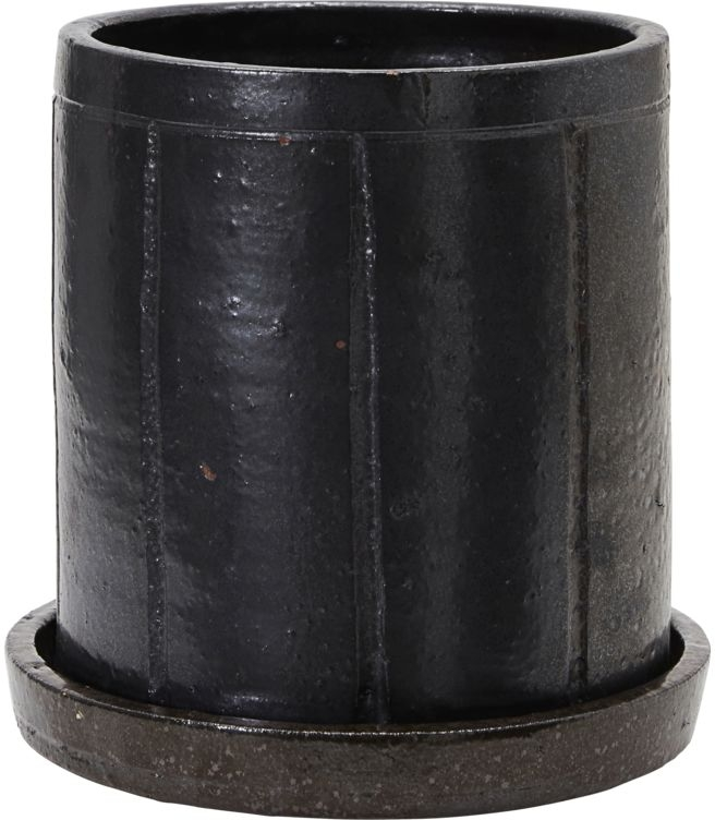 Urtepotte Med Underskål House Doctor Julian Brun Stentøj ø22ã H24 Cm