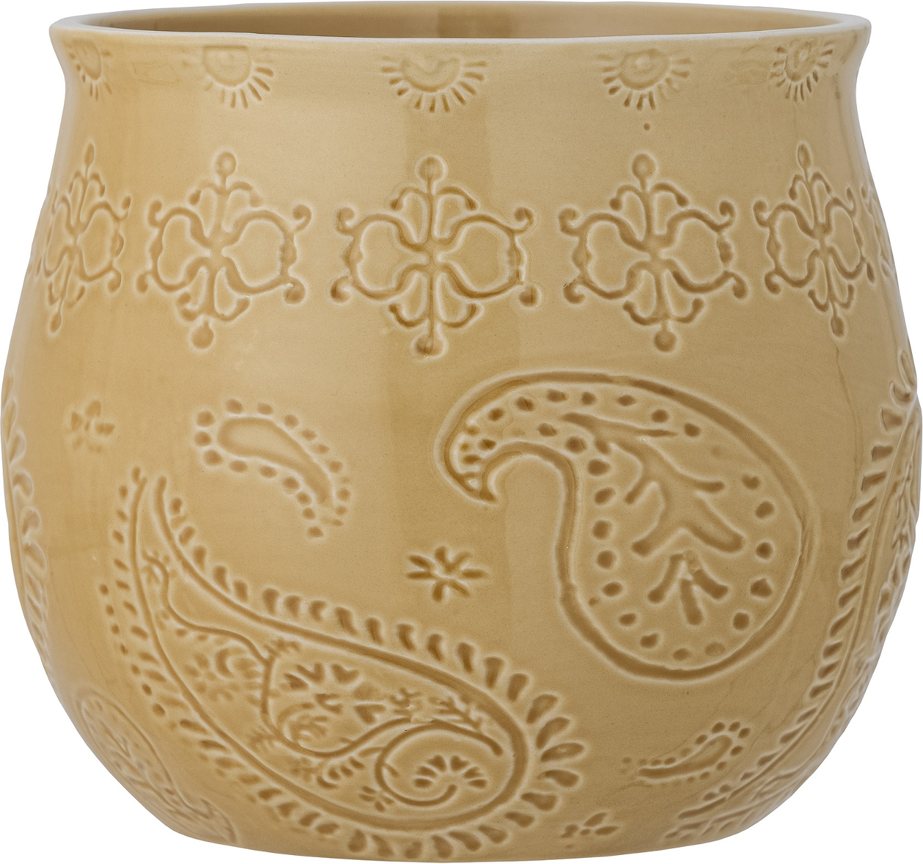 Urtepotteskjuler Bloomingville Rani i Gul Stentøj 20 cm