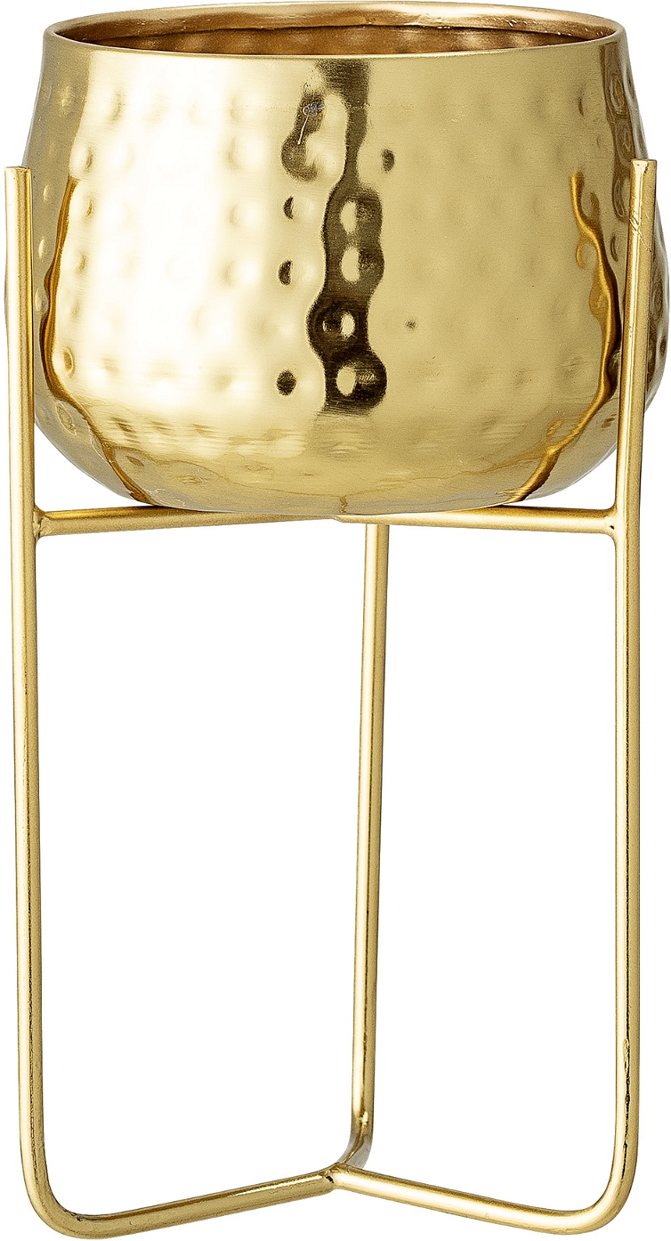 Elegant metal urtepotteskjuler med guldfinish fra Bloomingville