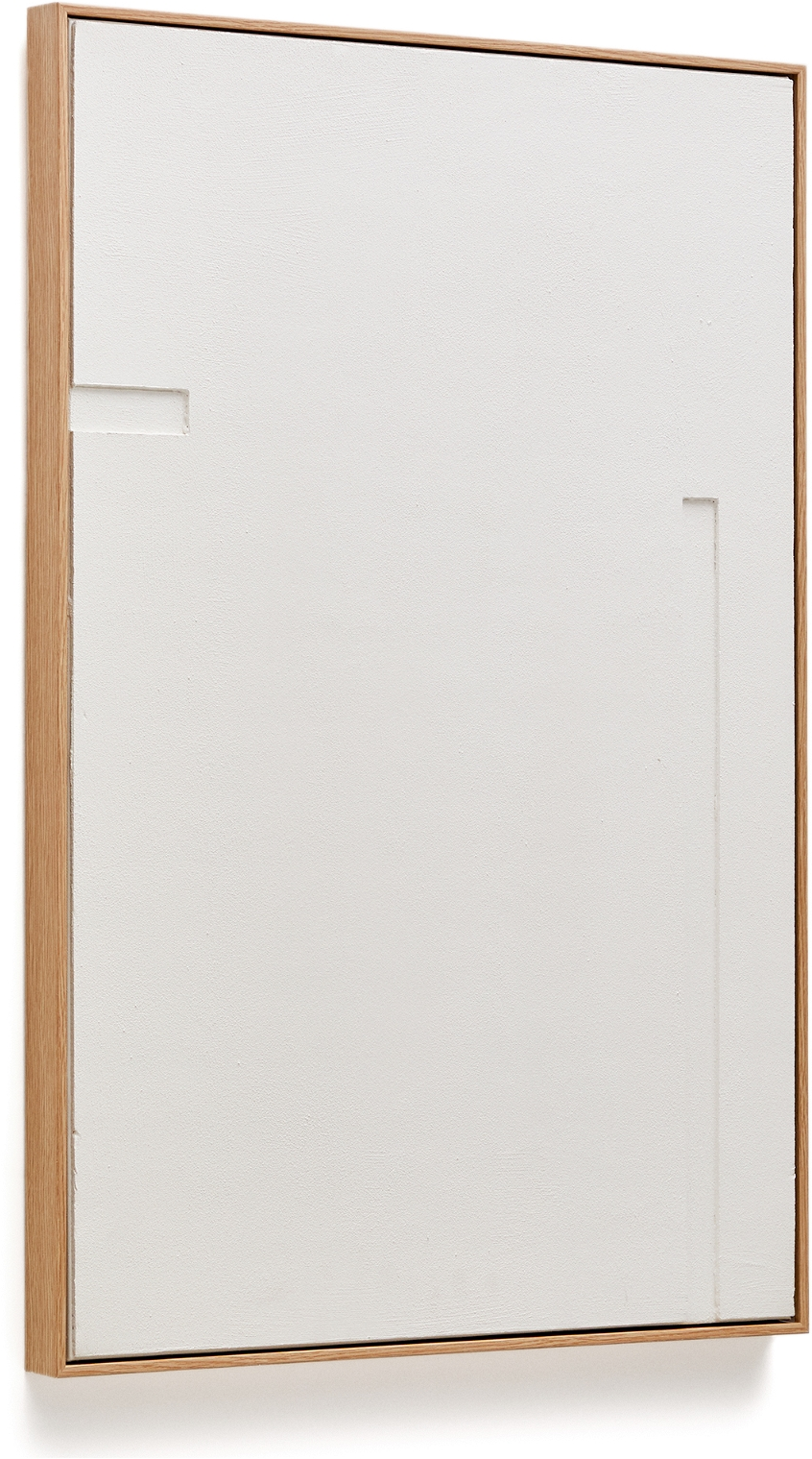 Vægbillede med Ramme - Hvid Geometrisk Relief 60x90 cm