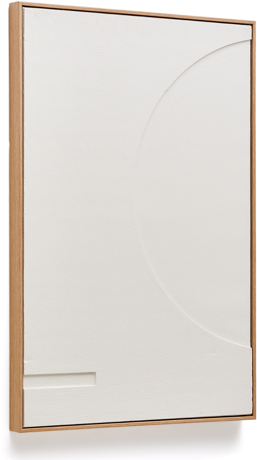 Abstrakt Hvidt Cirkulært Vægbillede fra Kave Home - 60x90 cm