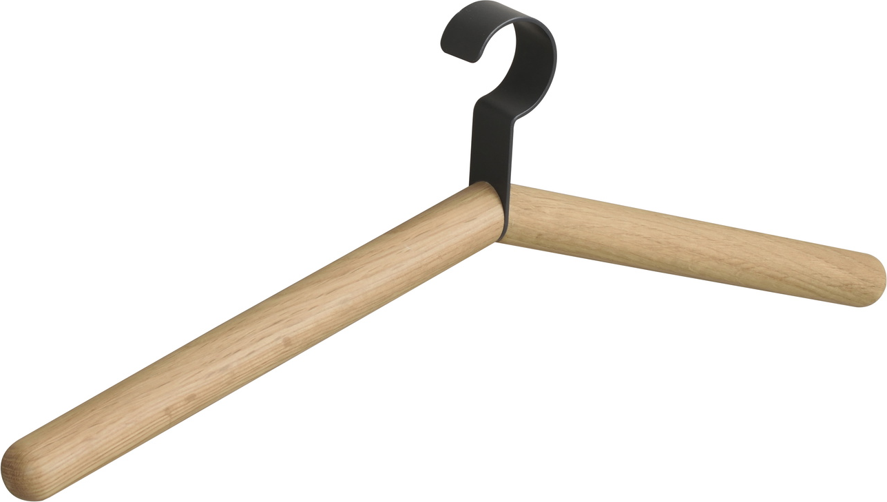 Vægbøjle Rowico Milford Massivt Drejet Egetræ Og Pulverlakeret Sort Metal  -pak H18ã B45ã D3 Cm