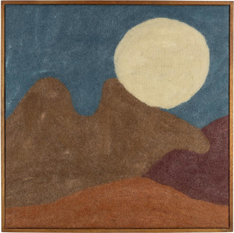 Vægkunst Dutchbone Art Mudderbrun Uld Med Mangotræramme 74x74 Cm