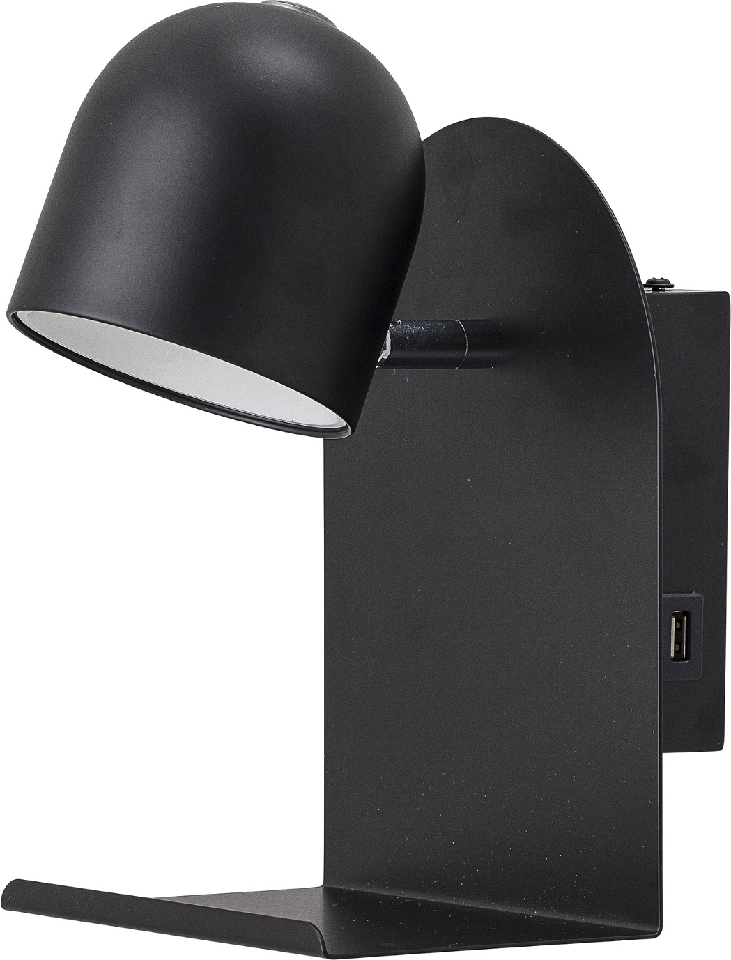 Moderne væglampe Qasim med USB fra Bloomingville - Sort Metal