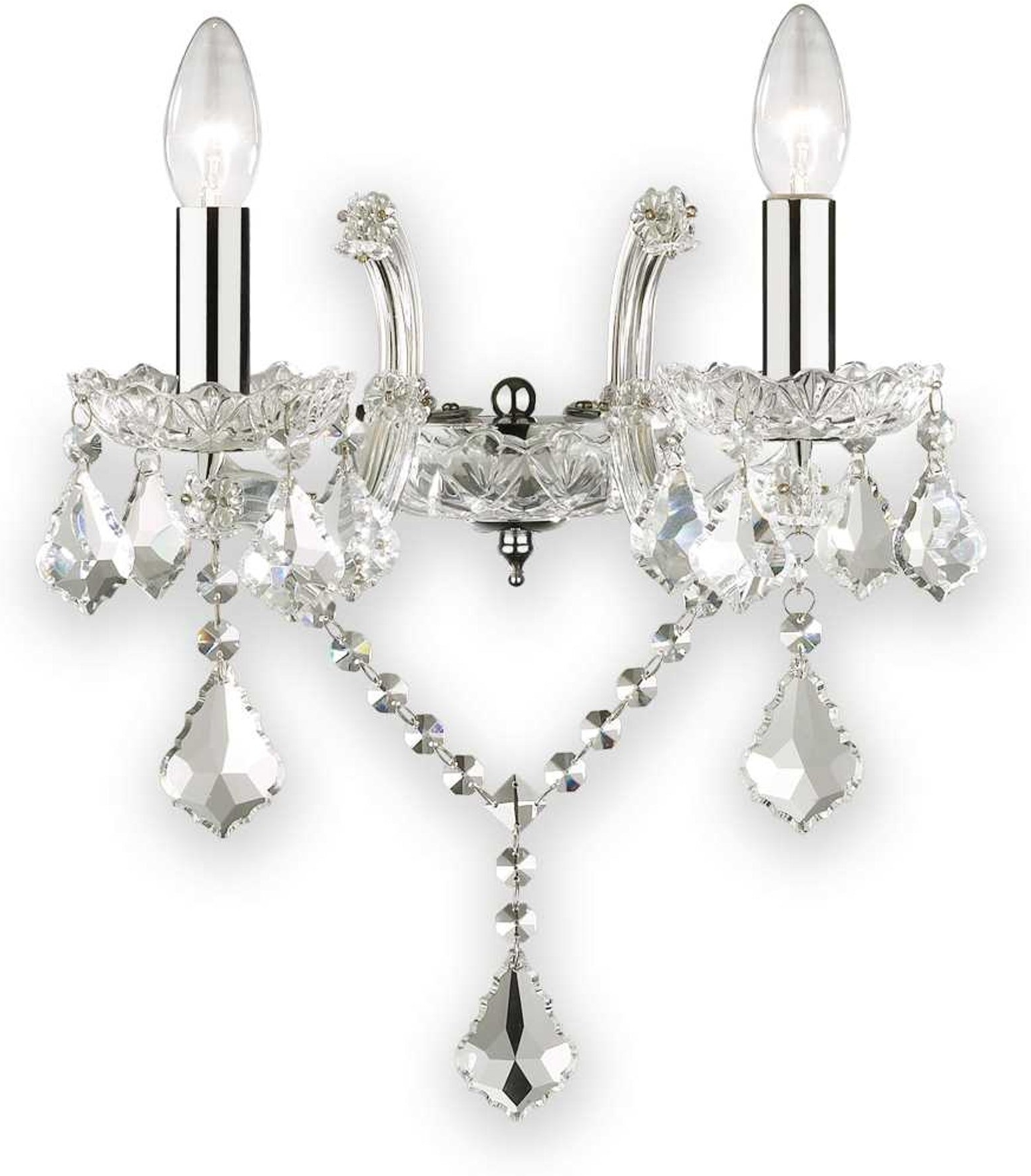 Elegant Væglampe Florian i Klar Glas med Krystaldråber