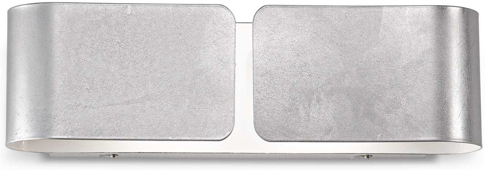 Væglampe Ideal Lux Clip  Vægbelysning 2xe27  Sølv Metal  44   12     11 Cm