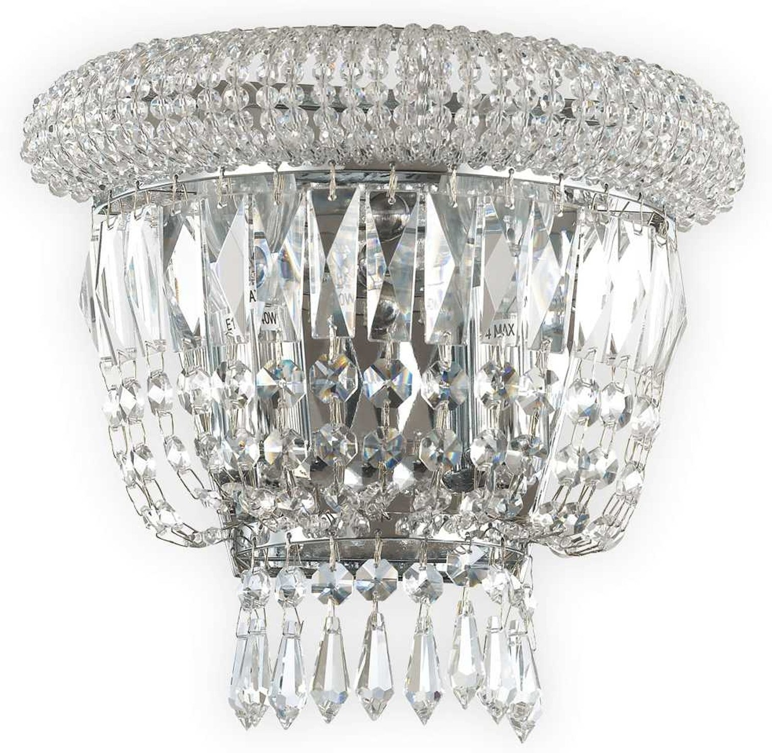 Væglampe i Krom med Glasdetaljer – Ideal Lux Dubai