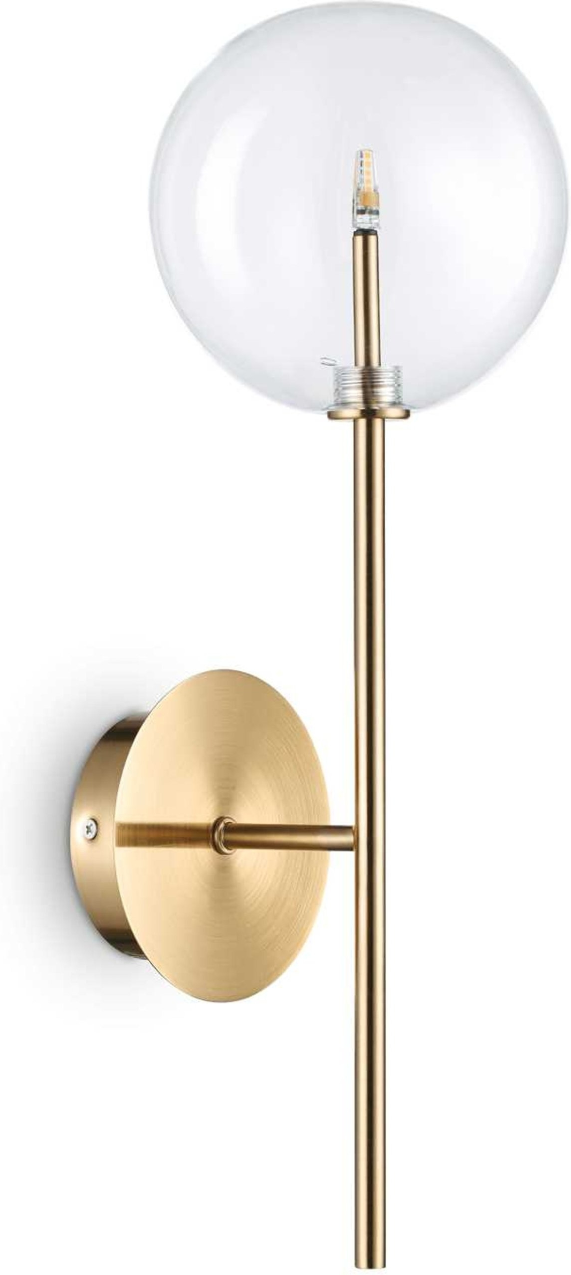 Elegant Messing Væglampe med Glas – Perfekt til Hjemmet