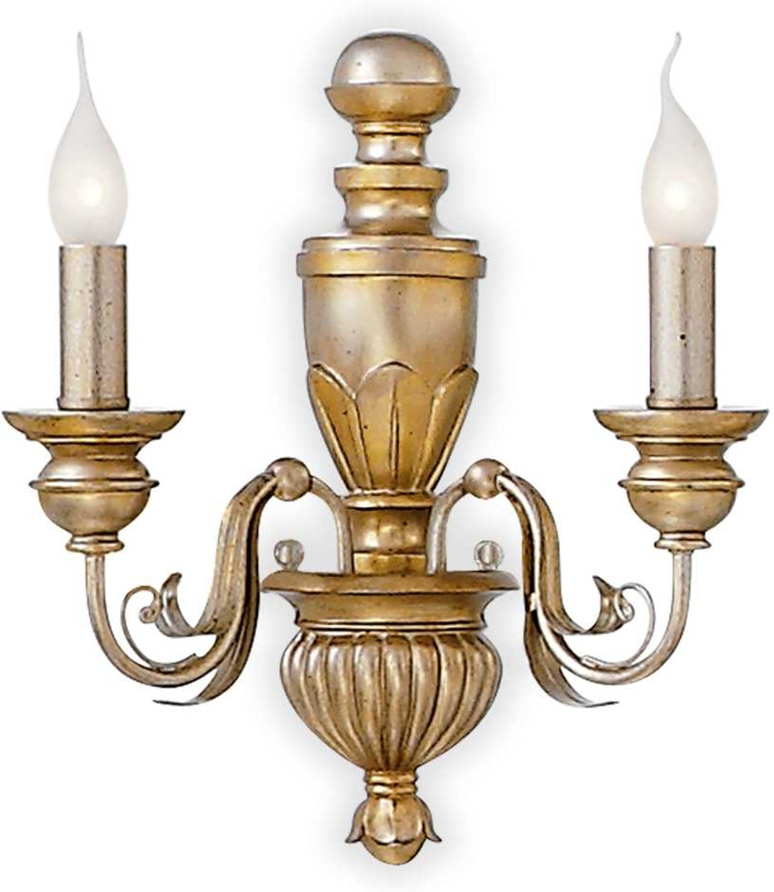 Væglampe Ideal Lux Firenze Toarmet   Bladguld Metal 2xe14 Ip20