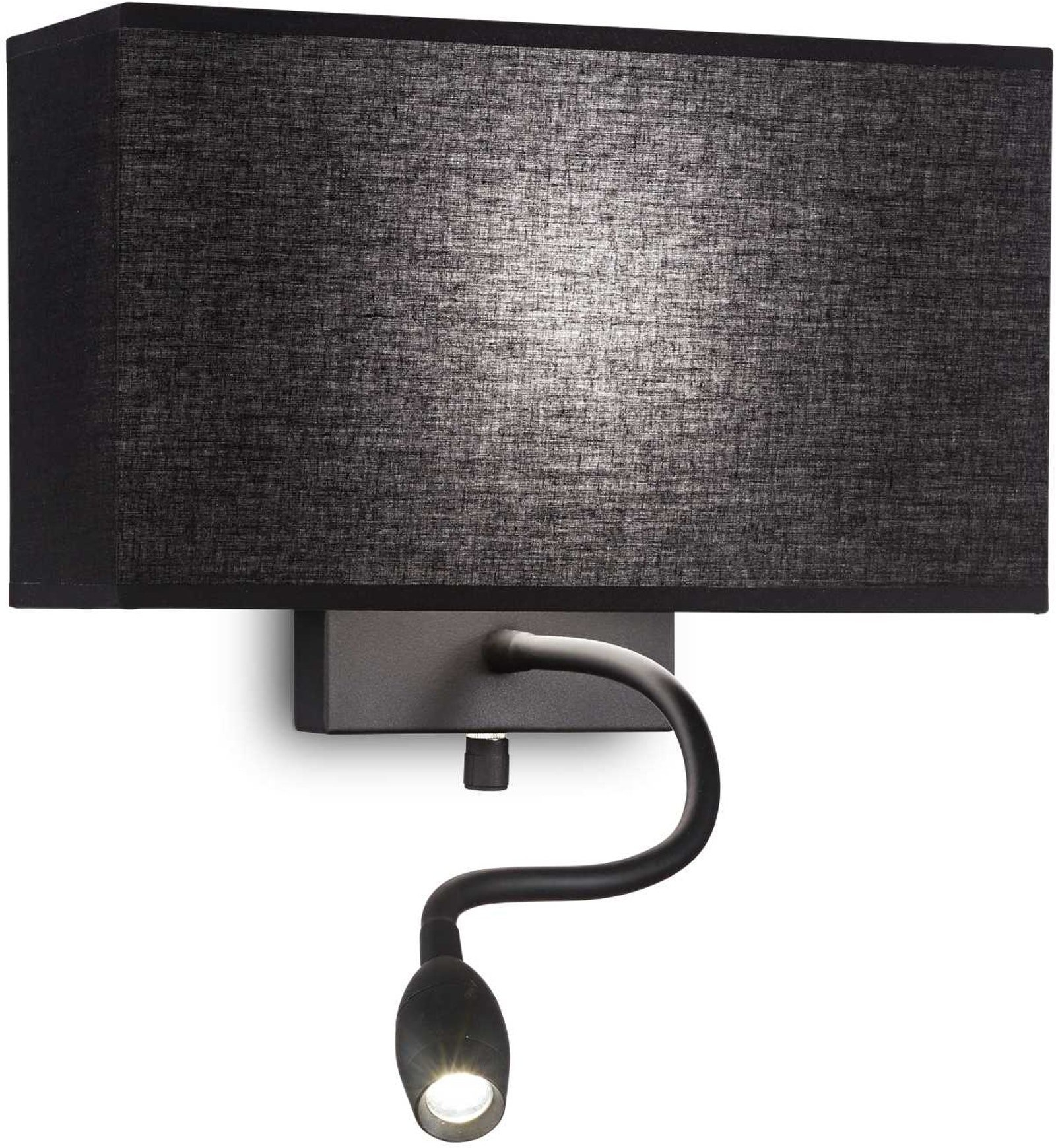 Elegant væglampe i sort metal med LED fra Ideal Lux