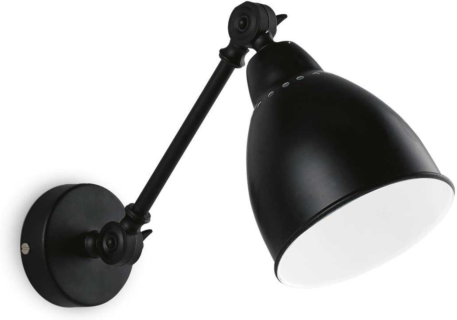 Væglampe Ideal Lux Newton Sort Metal   Indendørslampe Med E27-fatning ø14    H23    L44 Cm
