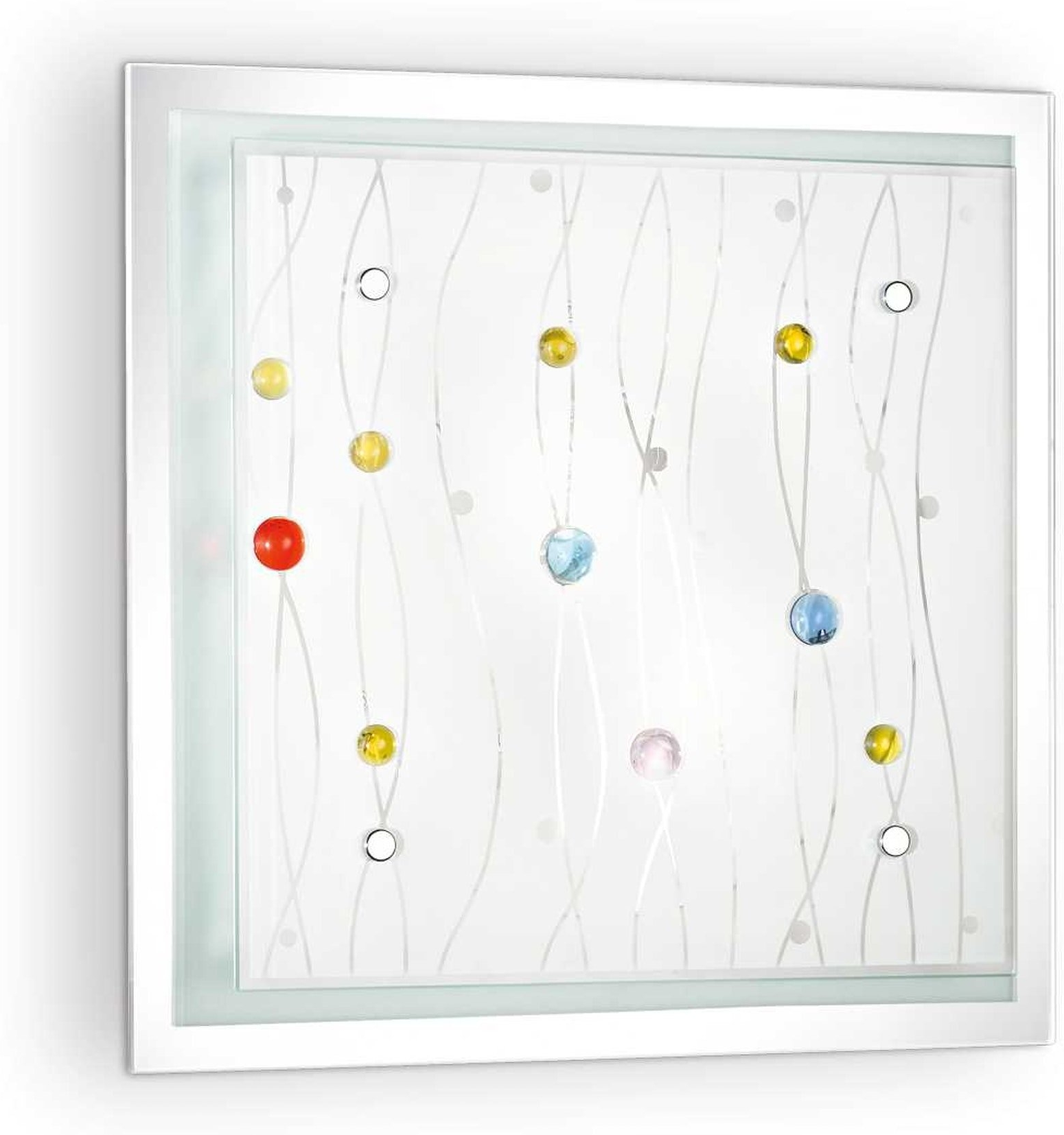 Væglampe Ideal Lux Ocean Metal Og Glas Flerfarvet 2xe27 H33   Cm