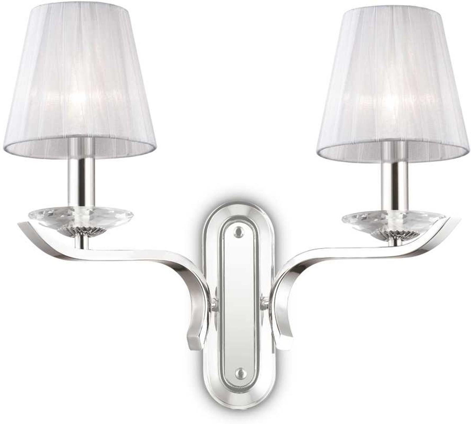 Elegant væglampe i hvid krom fra Ideal Lux Pegaso