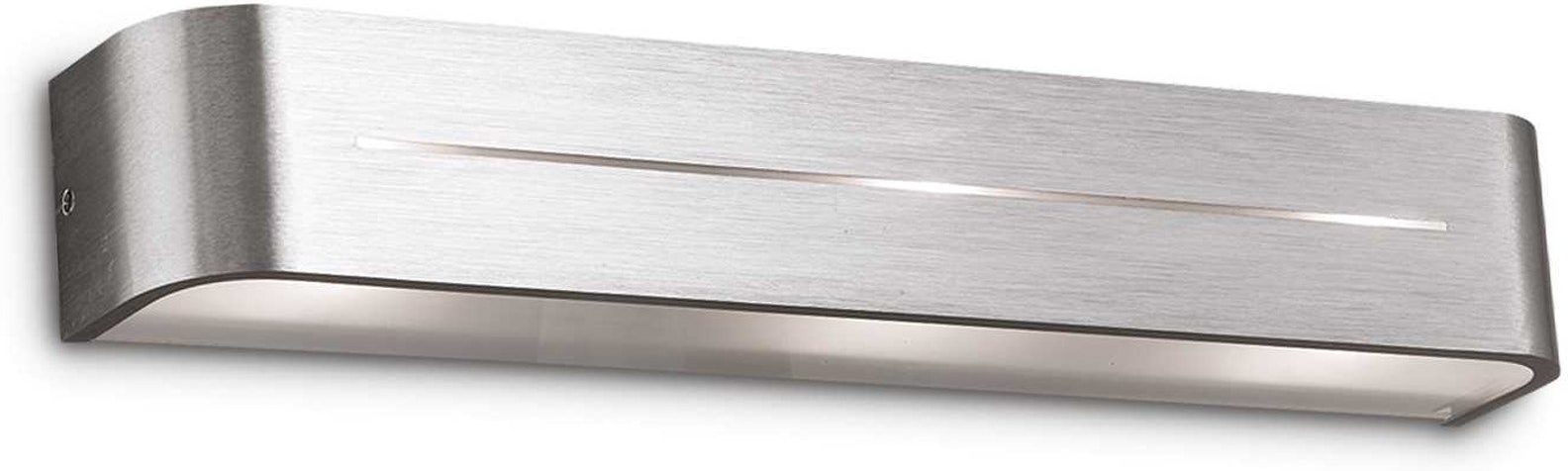 Elegant væglampe Posta i børstet aluminium med mat glas