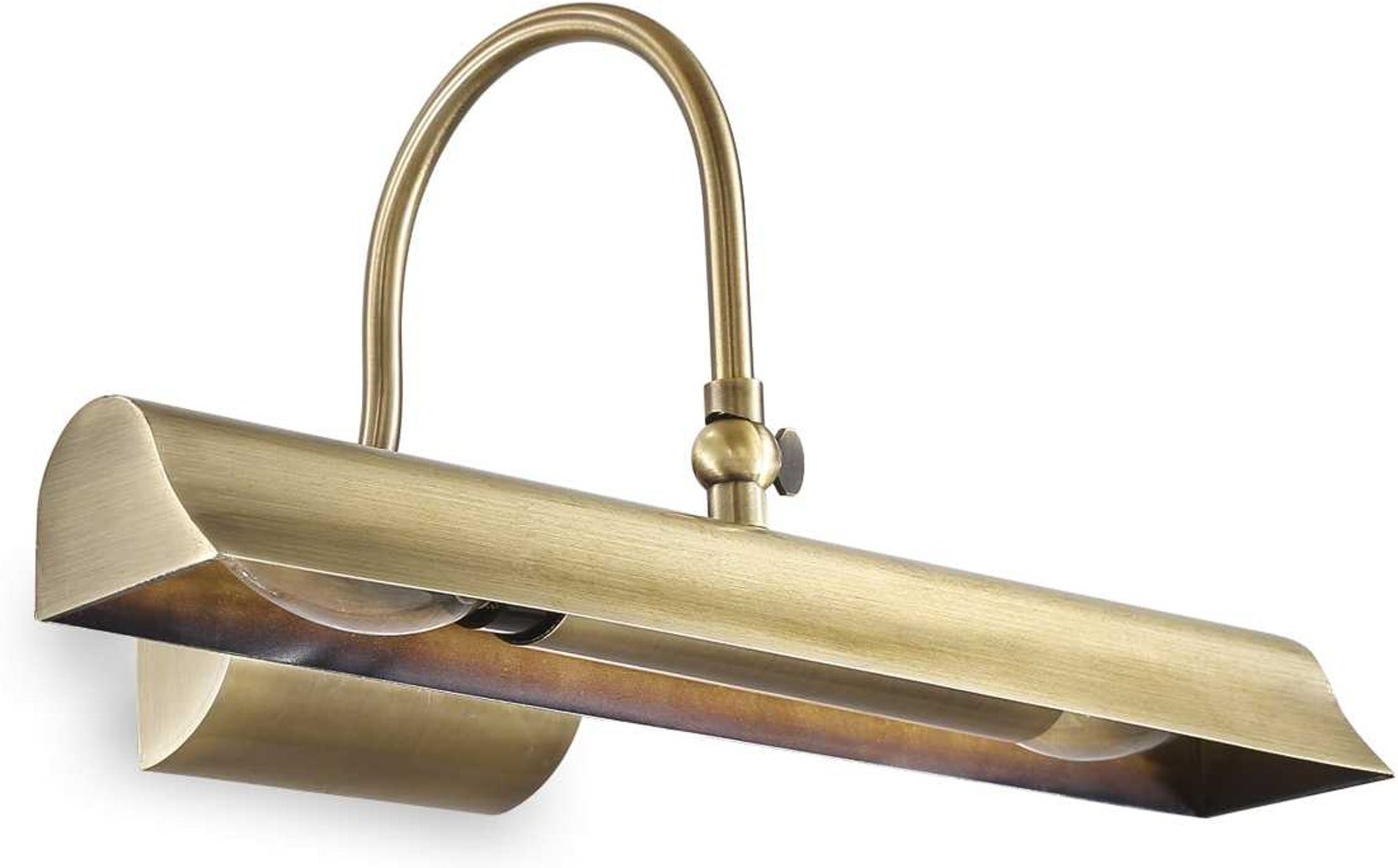 Væglampe Ideal Lux Retro Brændt Messing Med Justerbar Diffuser 2xe14 Ip20 H18ã B18ã L35 Cm