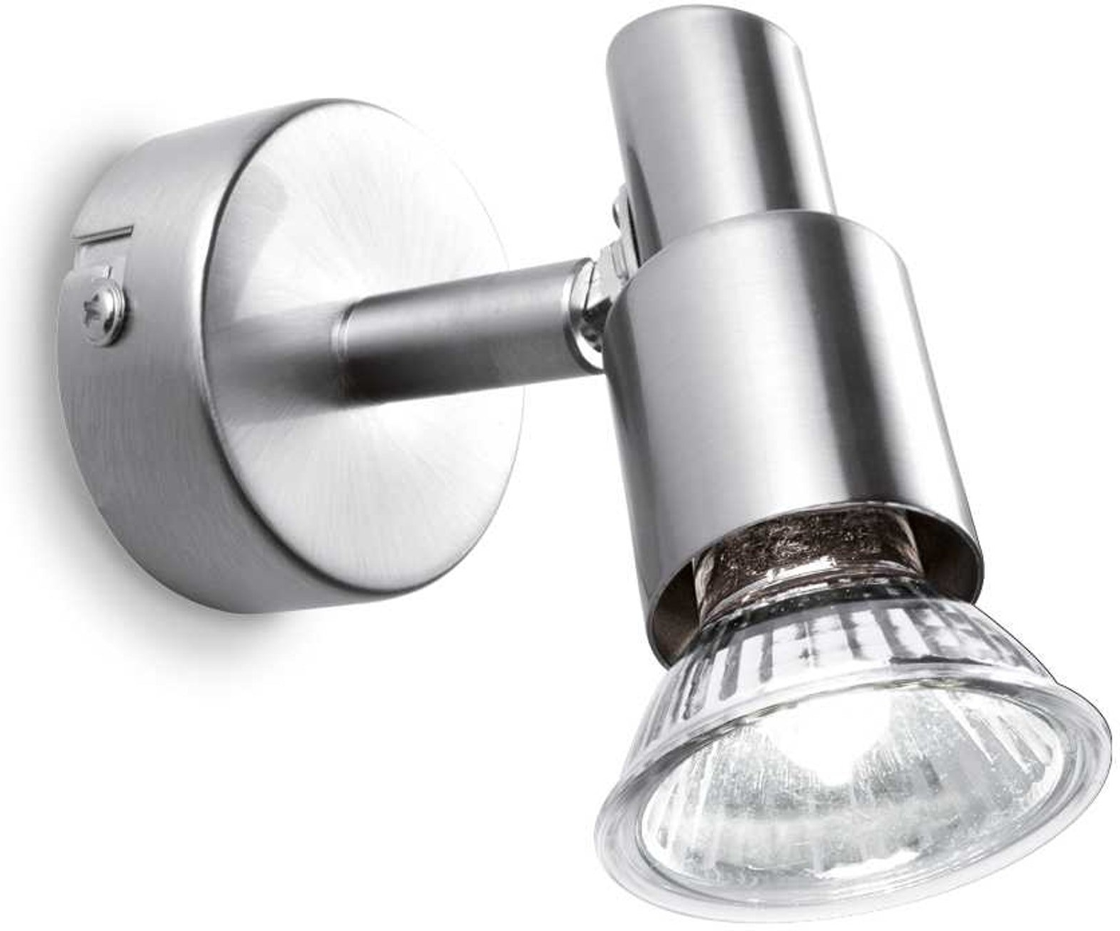 Væglampe Ideal Lux Slem Satin Nikkel   Justerbar Metal Indendørslampe Med Gu10-pære H10xb6xd13 Cm