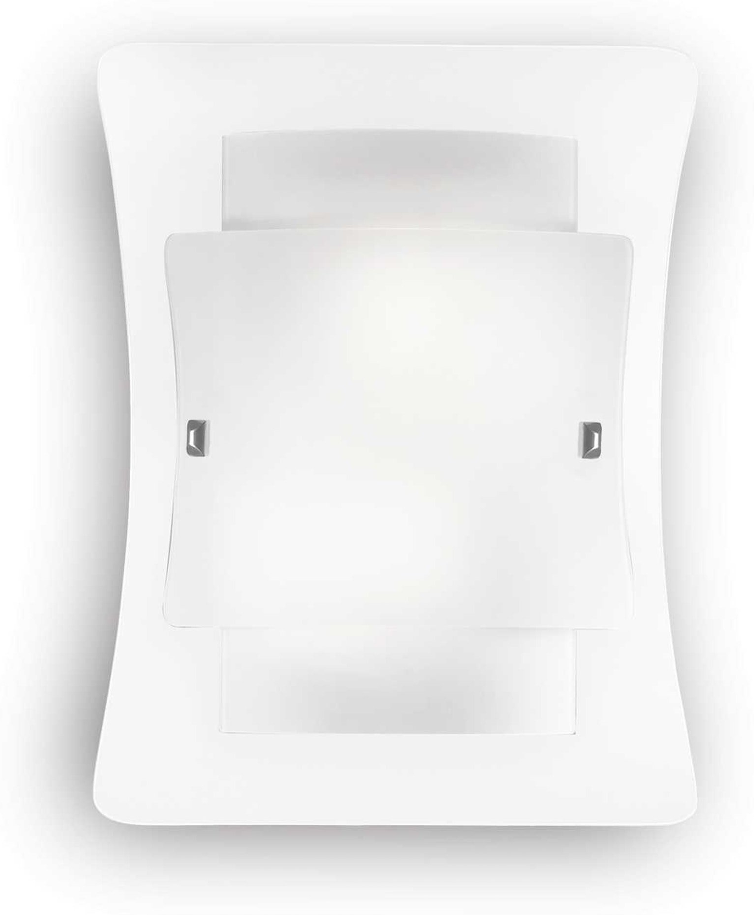 Væglampe Ideal Lux Triplo Glaslampe 2xe27 H38xb10 5xl29   Cm Hvid Krom