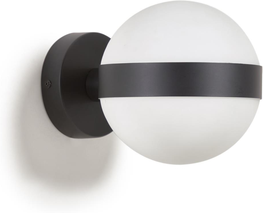 Væglampe Kave Home Anasol   Sort Metal   Glas  Justerbar Svingarm  Moderne Design  Energiklasse