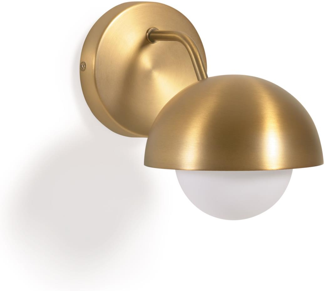 Væglampe Kave Home Lonela   Messing Guld Med Frostet Glaskuppel  Vintage-moderne Indendørs Belysning