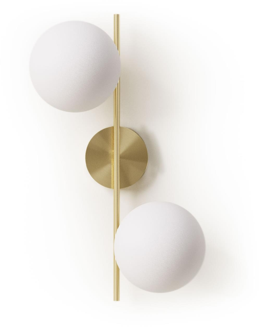 Væglampe Kave Home Mahala Dobbeltsfæriske Frostglas Guld Hvid   Vintage-moderne Design