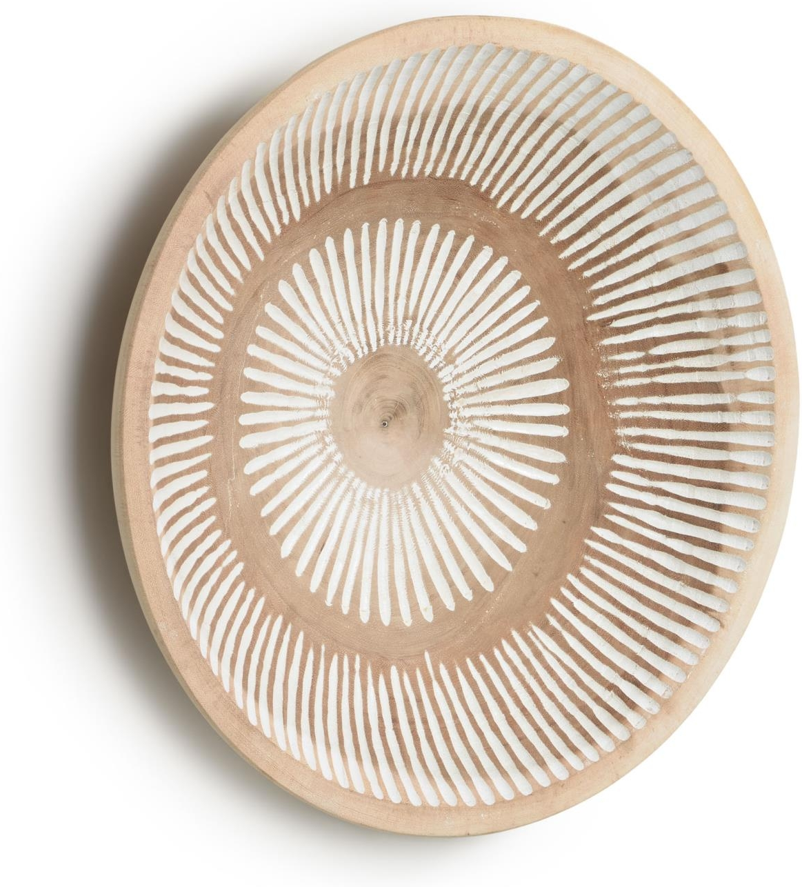 Vægpanel Kave Home Melisa   Massivt Munggurtræ  Rustik Kolonial Stil  49x11x49 Cm  Natur Hvid