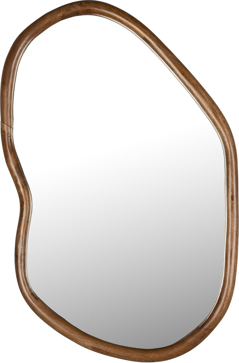 Vægspejl Dutchbone Ashley   Valnød Mangotræ 100x73 Cm Asymmetrisk Design