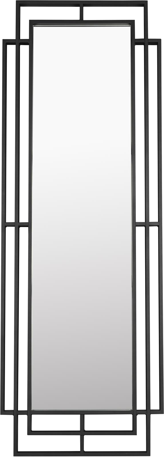 Elegant Art Deco Vægspejl i Sort Stål fra Dutchbone
