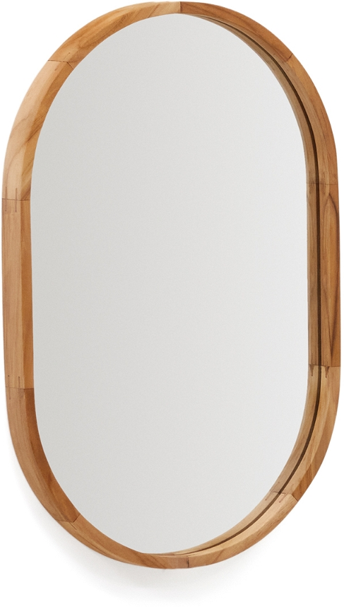 Rustikt Vægspejl fra Kave Home - Teak og Glas 60x40 cm