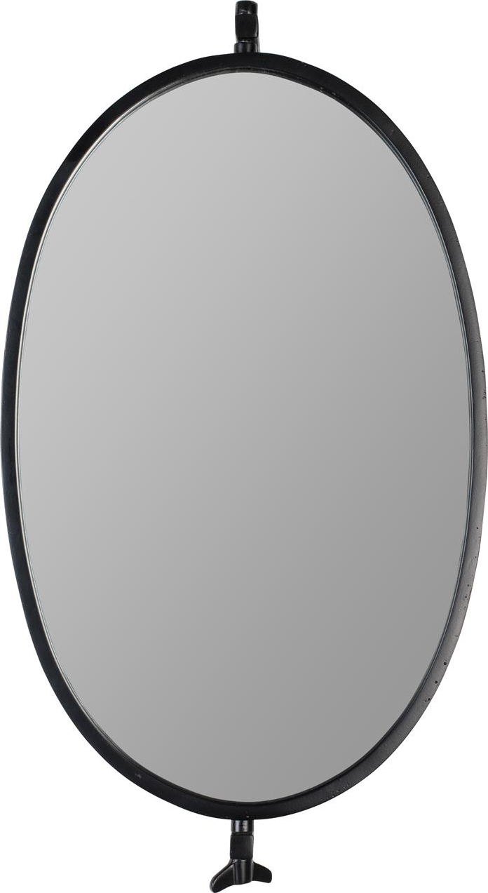 Vægspejl Studio White Lara Oval Sort Jern