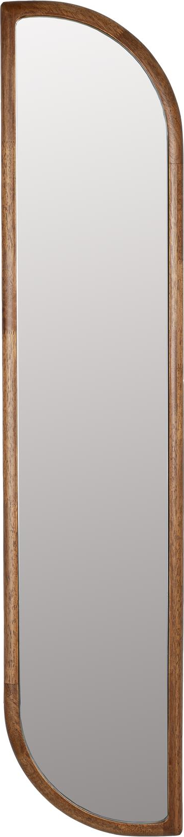 Vægspejl Studio White Nyko Gummitræsramme Rektangulært Halvrunde Hjørner 120x26 Cm Mørk Natur