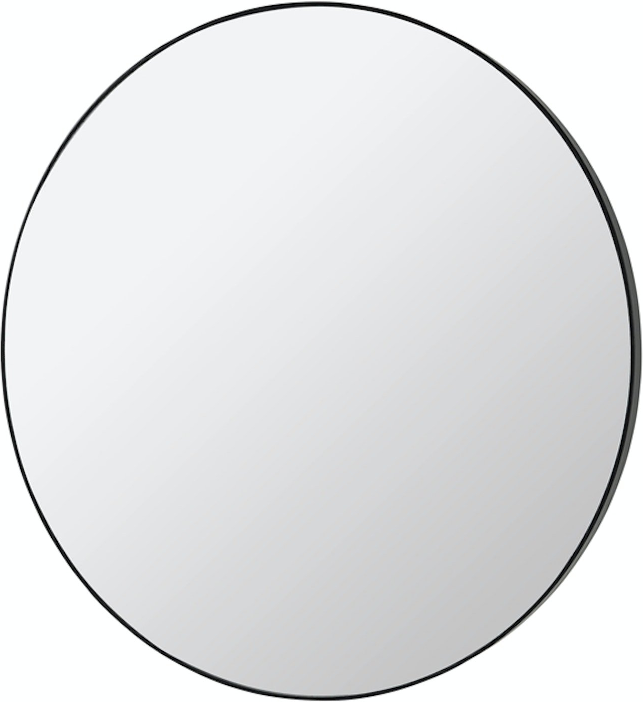 Stilfuldt Vægspejl Ø80 cm i Sort Træ og Glas fra Broste