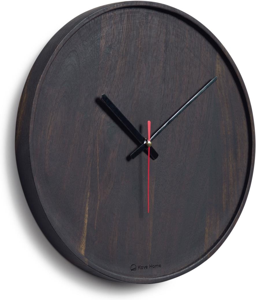 Vægur Kave Home Zakie Massivt Sort Akacietræ 30ã 30 Cm