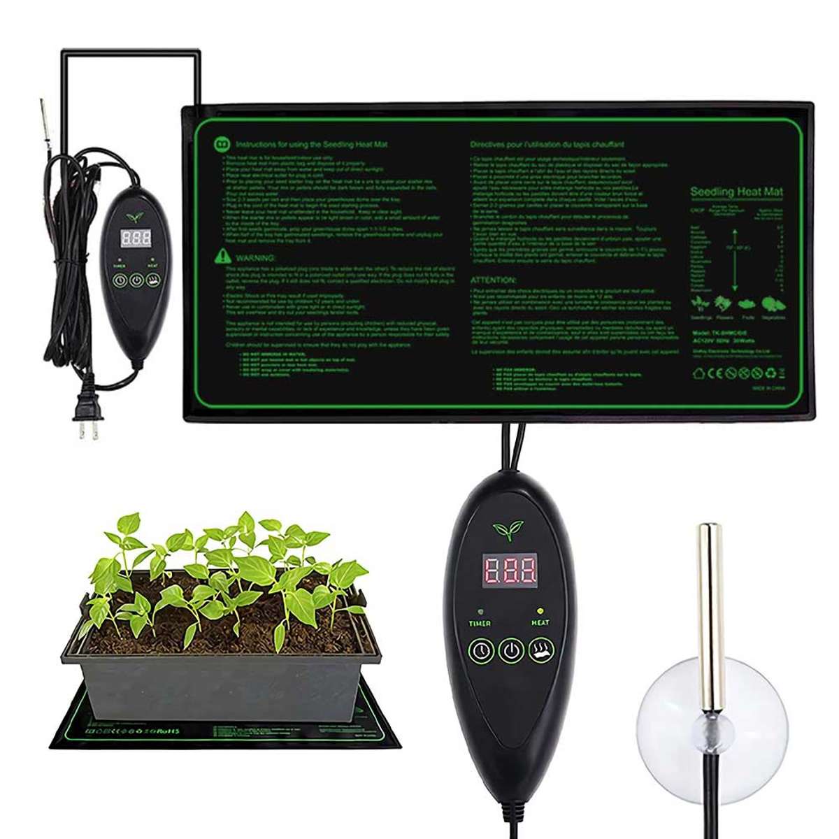 Varmemåtte For Planter 25x50cm   Digital Termostat