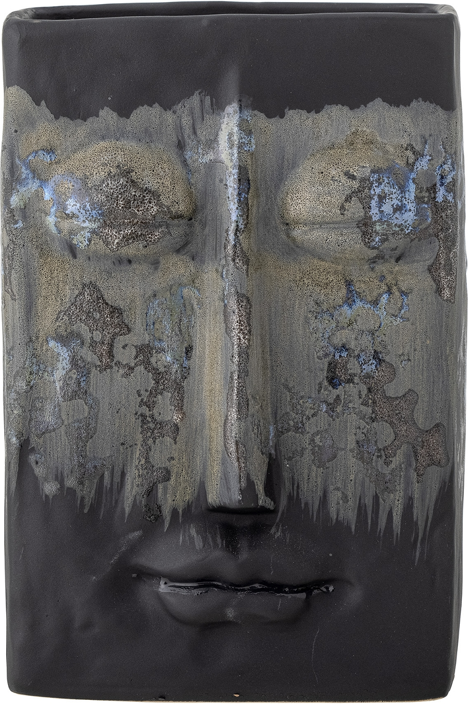 Vase Bloomingville Nasru Håndlavet Sort Stentøj H22xb10 5xl15 Cm