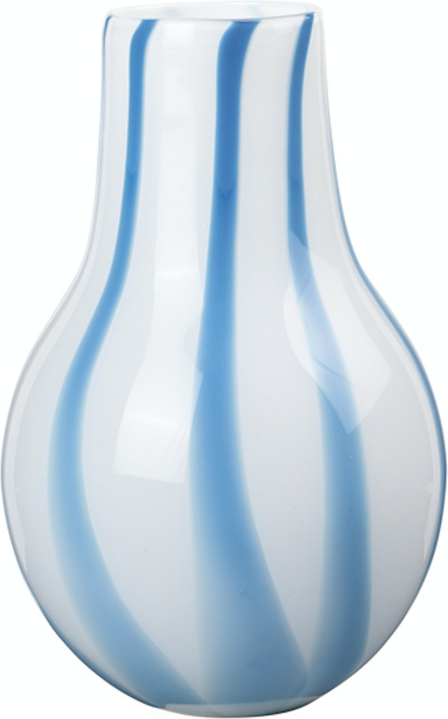Elegant Blå Vase i Mundblæst Glas fra Broste Copenhagen