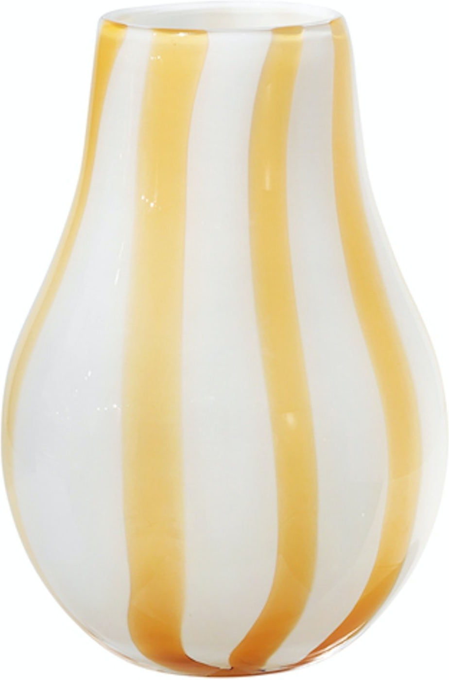 Vase Broste Copenhagen Ada Stripe - Gul Mundblæst Glas