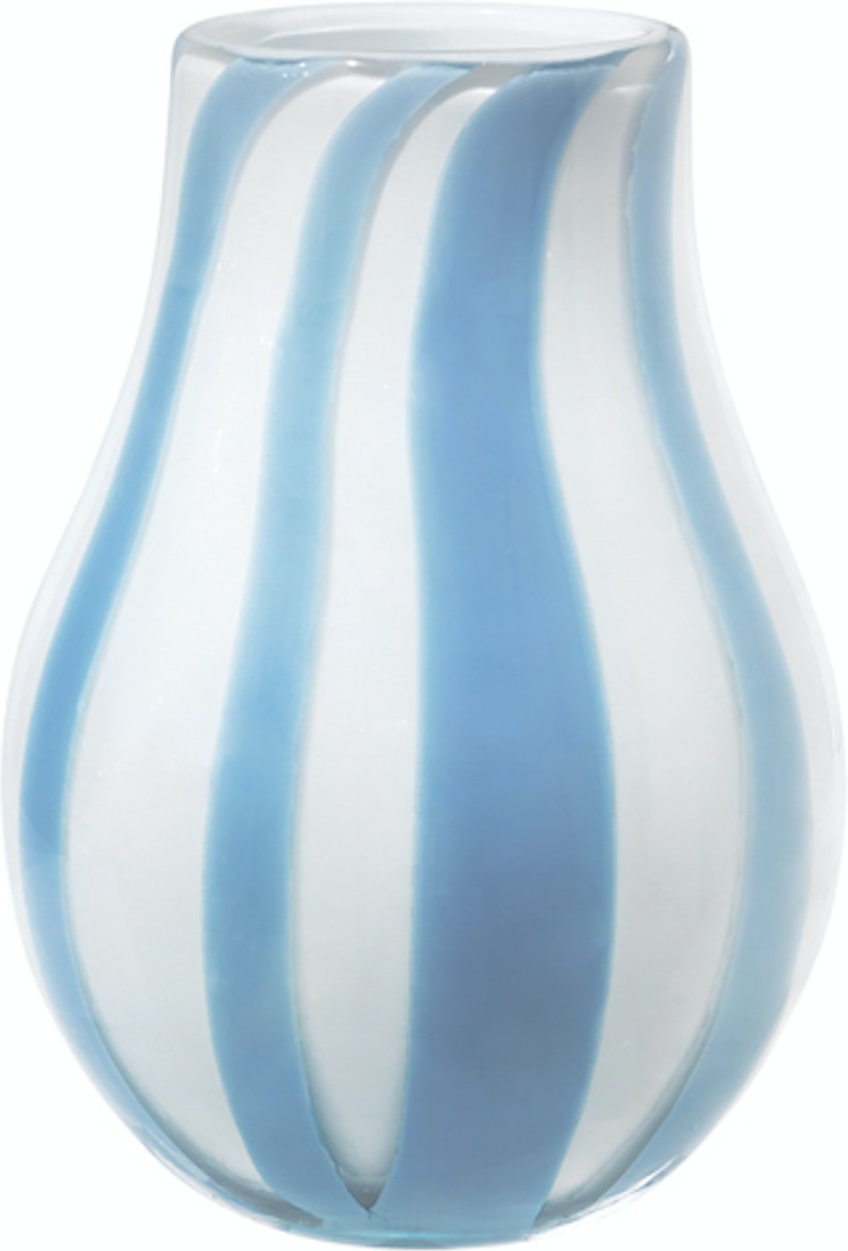 Vase Broste Copenhagen Ada Stripe - Mundblæst Glas i Blå