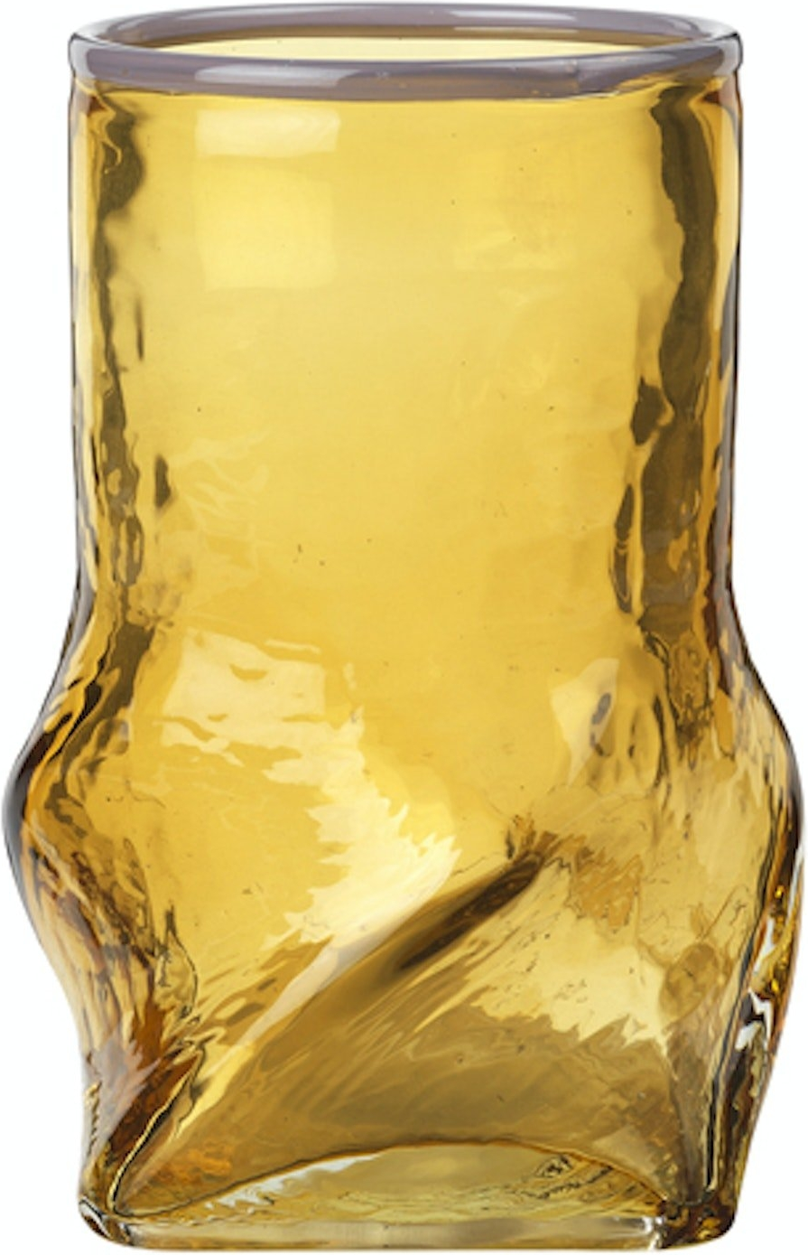Elegant Guld Vase i Mundblæst Glas fra Broste Copenhagen