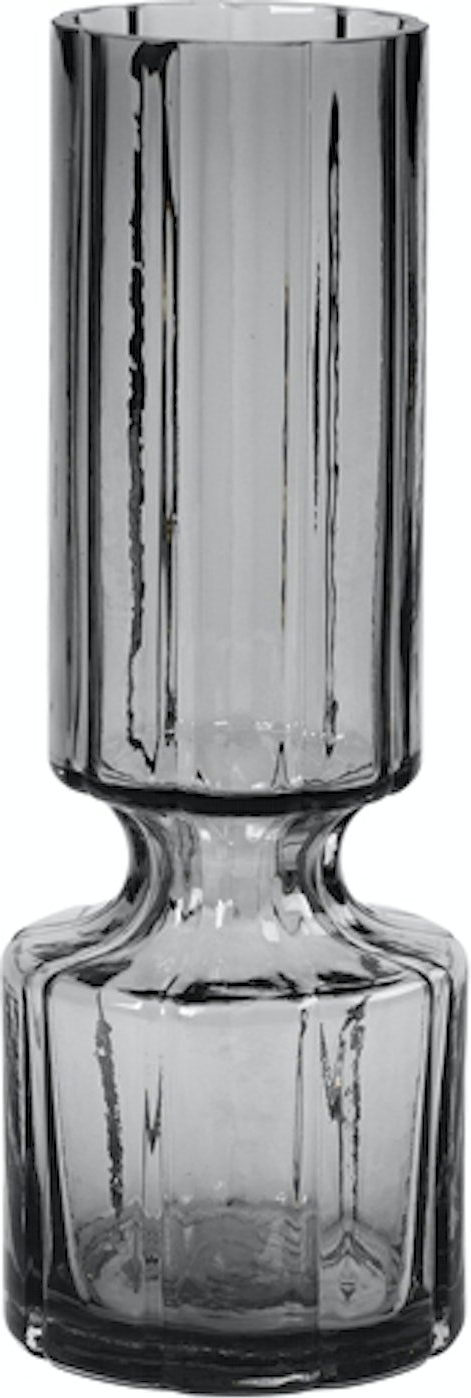 Elegant Sort Mundblæst Glasvase fra Broste Copenhagen