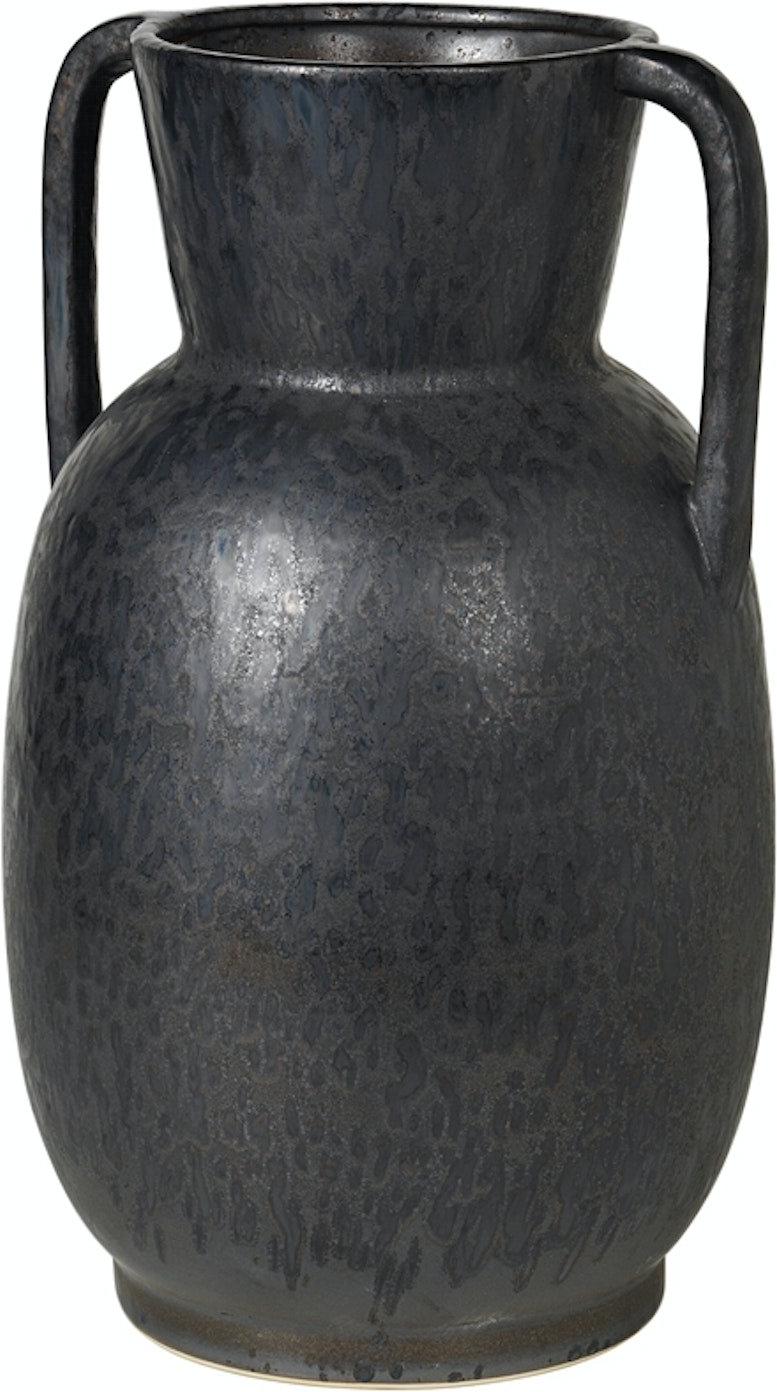 Elegant Grå og Sort Keramikvase fra Broste Copenhagen