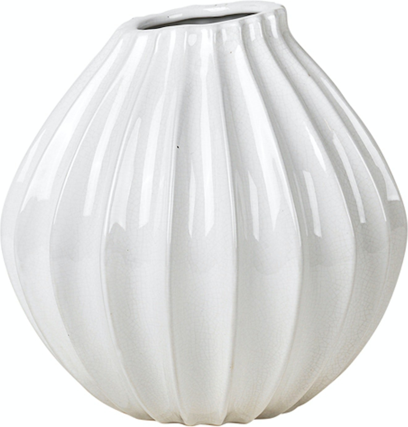 Elegant Hvid Keramisk Vase fra Broste Copenhagen - Dekorativ!