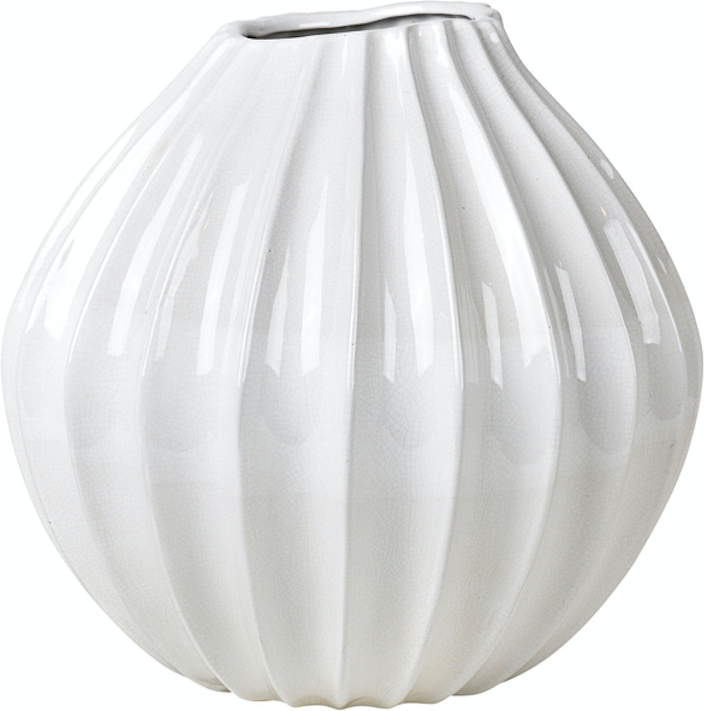Elegant Hvid Keramikvase fra Broste Copenhagen - Ø40 cm