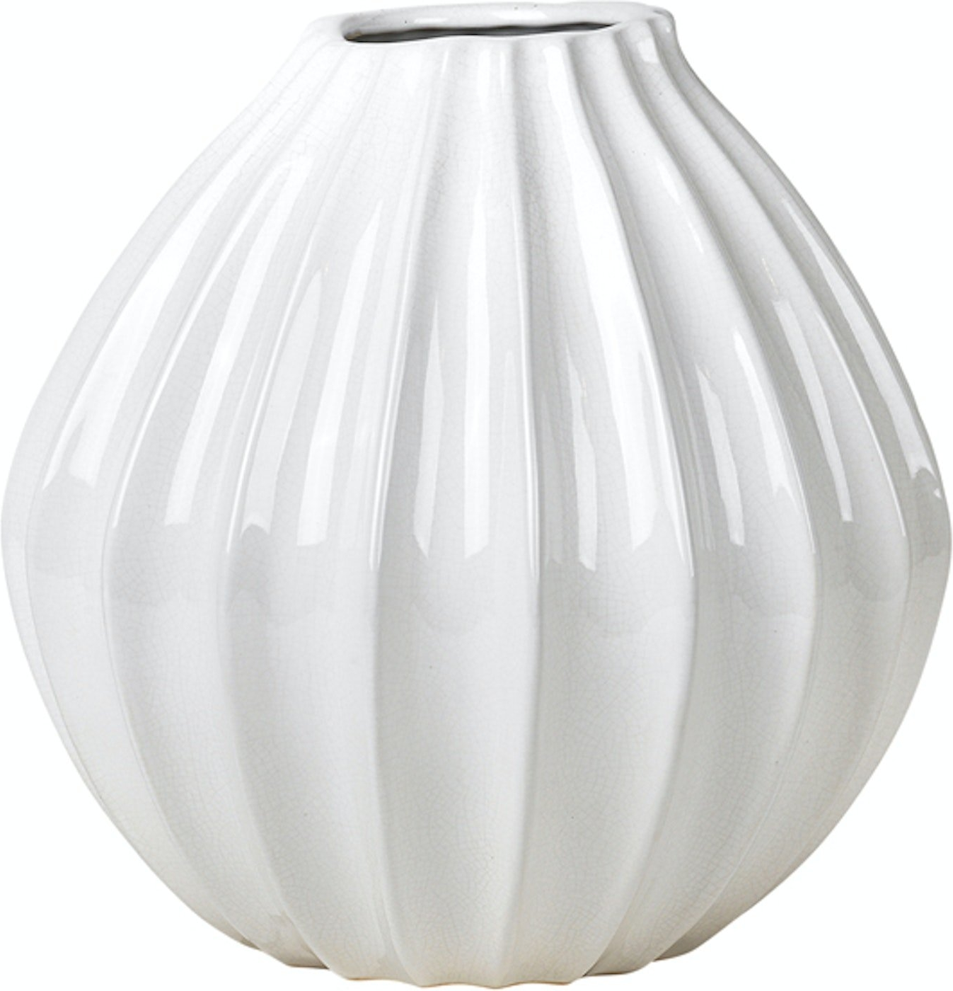 Elegant Hvid Keramikvase Ø30 cm fra Broste Copenhagen