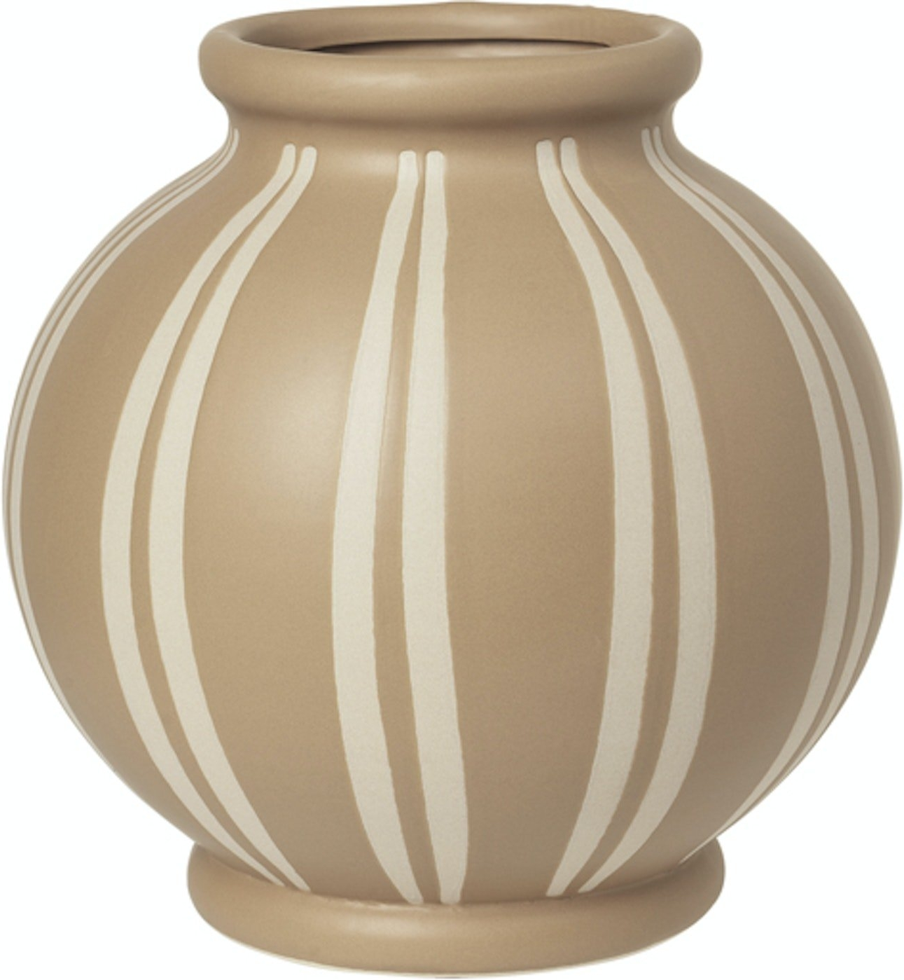 Håndlavet keramisk vase fra Broste Copenhagen - Beige/Hvid